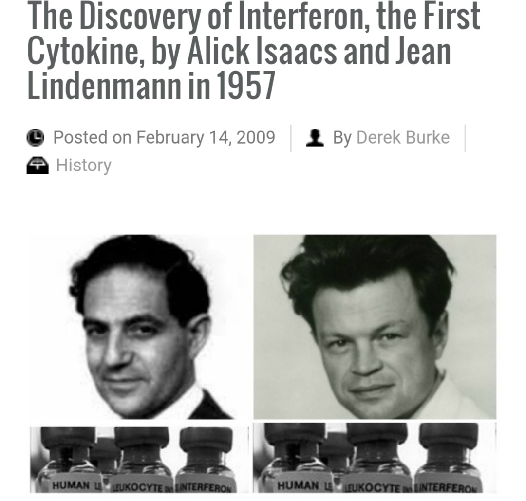 Discovery Interferon Alick Isaacs Jean Lindernmann