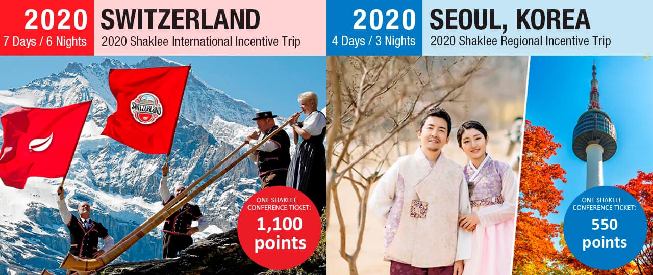 Qualified ke Free Trip Shaklee International Trip Switzerland and Regional Trip Seoul Korea