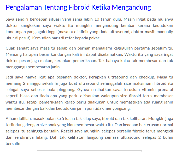 fibroid ketika mengandung